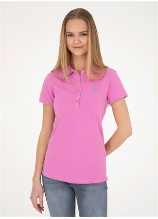 U.S. Polo Assn. Polo Yaka Eflatun Kadın T-Shirt GTP-IY24