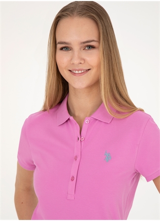 U.S. Polo Assn. Polo Yaka Eflatun Kadın T-Shirt GTP-IY24_2