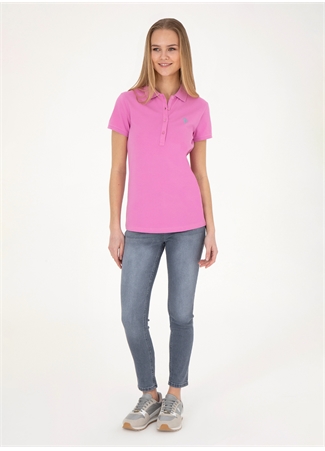 U.S. Polo Assn. Polo Yaka Eflatun Kadın T-Shirt GTP-IY24_3