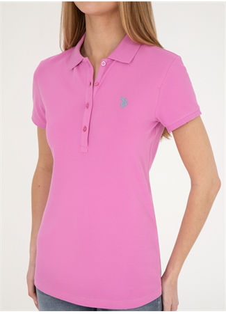 U.S. Polo Assn. Polo Yaka Eflatun Kadın T-Shirt GTP-IY24_5