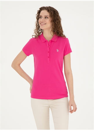 U.S. Polo Assn. Fuşya Kadın Slim Fit Polo T-Shirt GTP-IY24_1