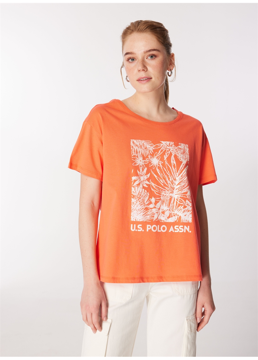 U.S. Polo Assn. Bisiklet Yaka Nar Çiçeği Kadın T-Shirt GESTI_2