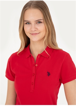 U.S. Polo Assn. Polo Yaka Lacivert - Kırmızı Kadın T-Shirt GTP-IY24_0