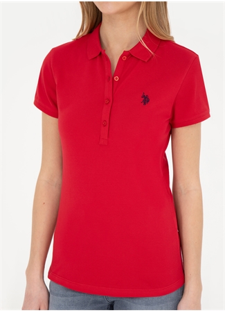 U.S. Polo Assn. Polo Yaka Lacivert - Kırmızı Kadın T-Shirt GTP-IY24_5