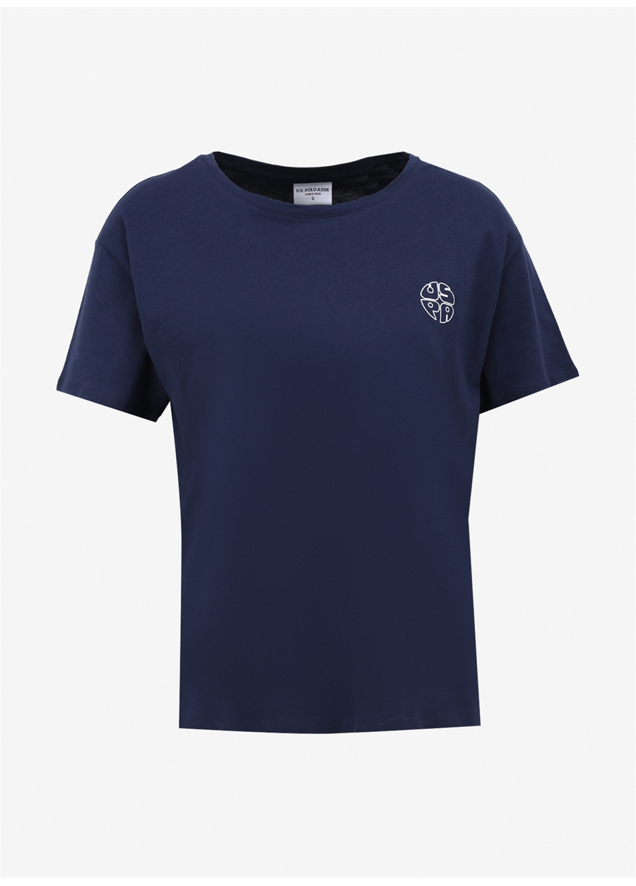 U.S. Polo Assn. Bisiklet Yaka Lacivert Kadın T-Shirt GOVE_6