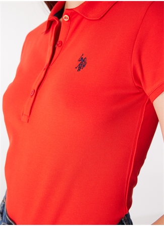 U.S. Polo Assn. Polo Yaka Kırmızı Kadın T-Shirt GTP-IY24_3