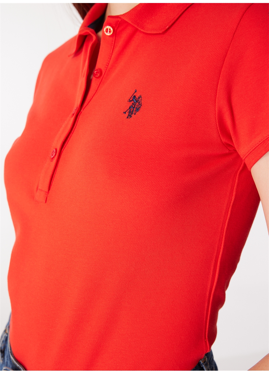 U.S. Polo Assn. Polo Yaka Kırmızı Kadın T-Shirt GTP-IY24_3