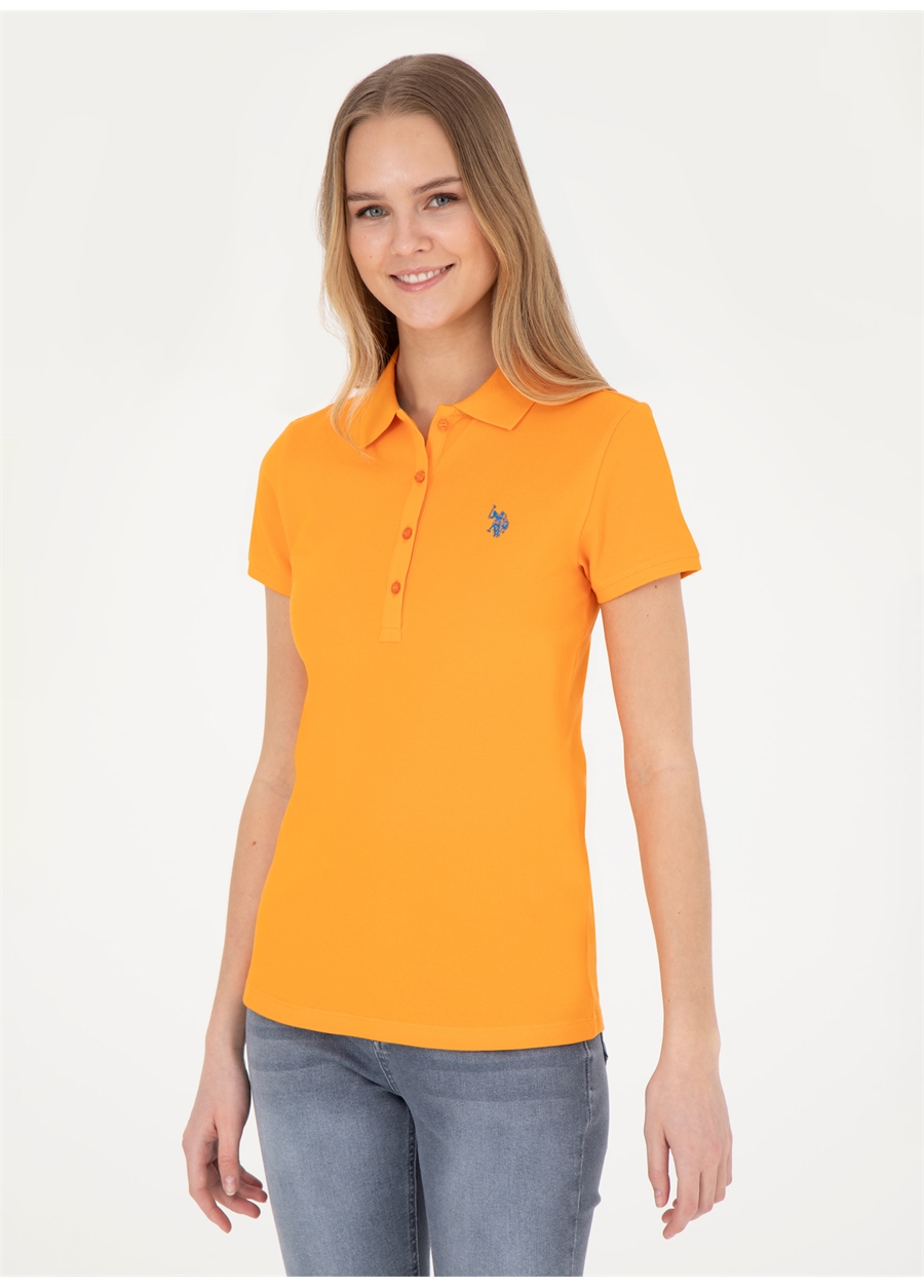 U.S. Polo Assn. Turuncu Kadın Slim Fit T-Shirt GTP-IY24_2