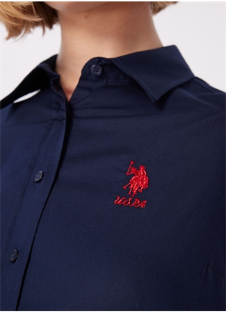 U.S. Polo Assn. Slim Fit Gömlek Yaka Lacivert Kadın Gömlek SALY024Y_4