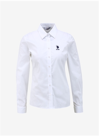 U.S. Polo Assn. Slim Fit Gömlek Yaka Beyaz Kadın Gömlek SALY024Y_0