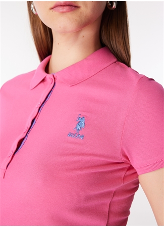 U.S. Polo Assn. Fuşya Kadın Slim Fit Polo T-Shirt TP0124_3