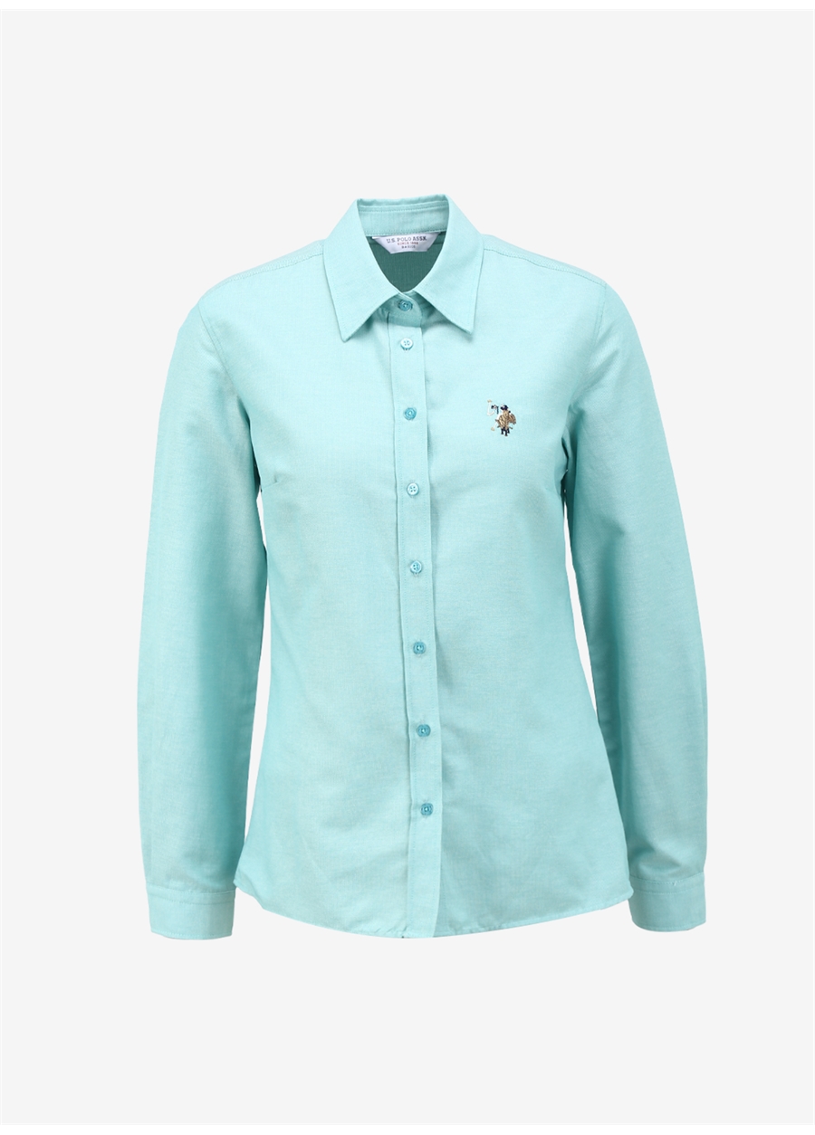 U.S. Polo Assn. Slim Fit Gömlek Yaka Mint Kadın Gömlek WOXCOLOR024Y