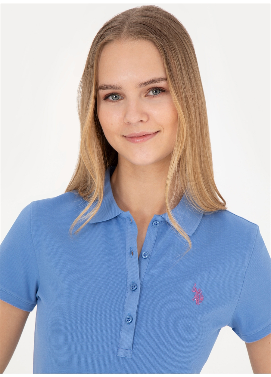 U.S. Polo Assn. Polo Yaka Koyu Mavi Kadın T-Shirt GTP-IY24