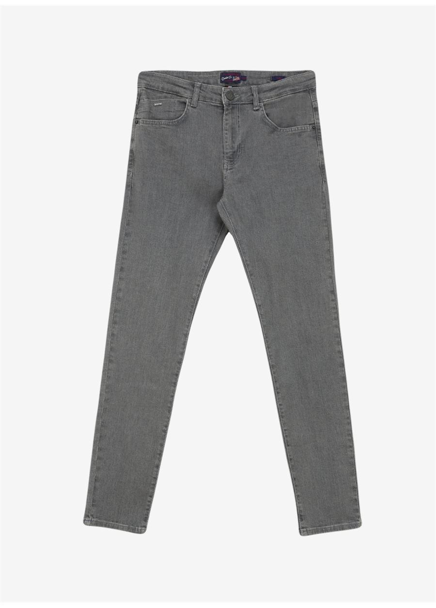 U.S. Polo Assn. Normal Bel Normal Paça Slim Fit Gri Erkek Denim Pantolon INAKI- U_0