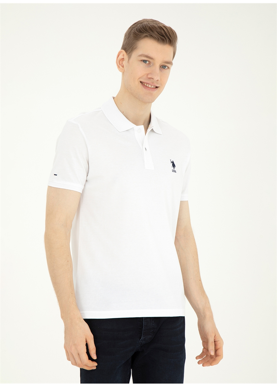 U.S. Polo Assn. Beyaz Erkek Slim Fit T-Shirt TP04IY024_1