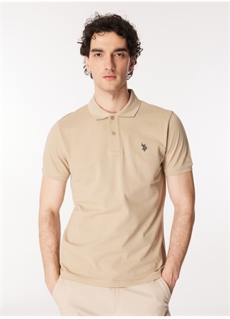 U.S. Polo Assn. Bej Erkek Slim Fit T-Shirt GTP04IY024