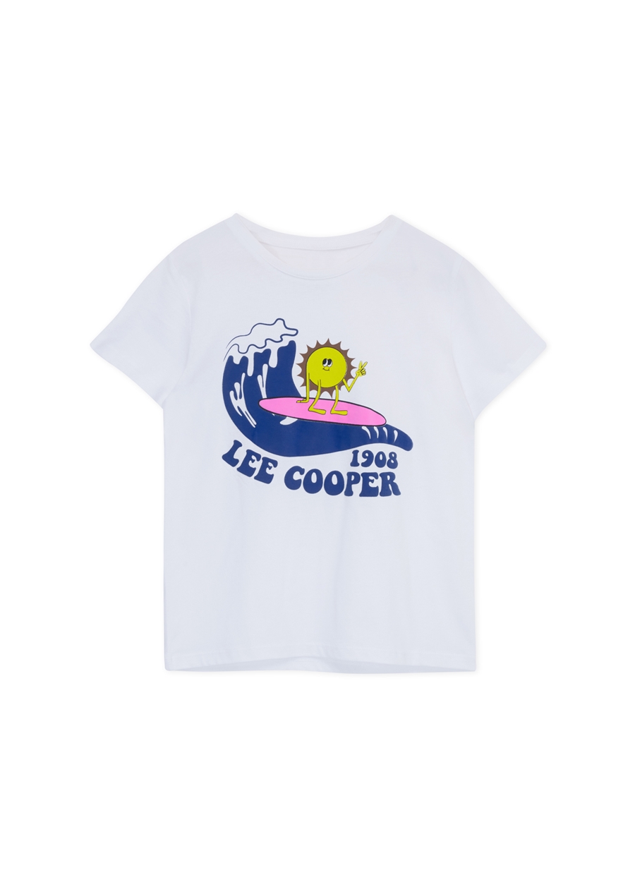 Lee Cooper Baskılı Beyaz Erkek T-Shirt 242 LCB 242008 VAGUE BEYAZ