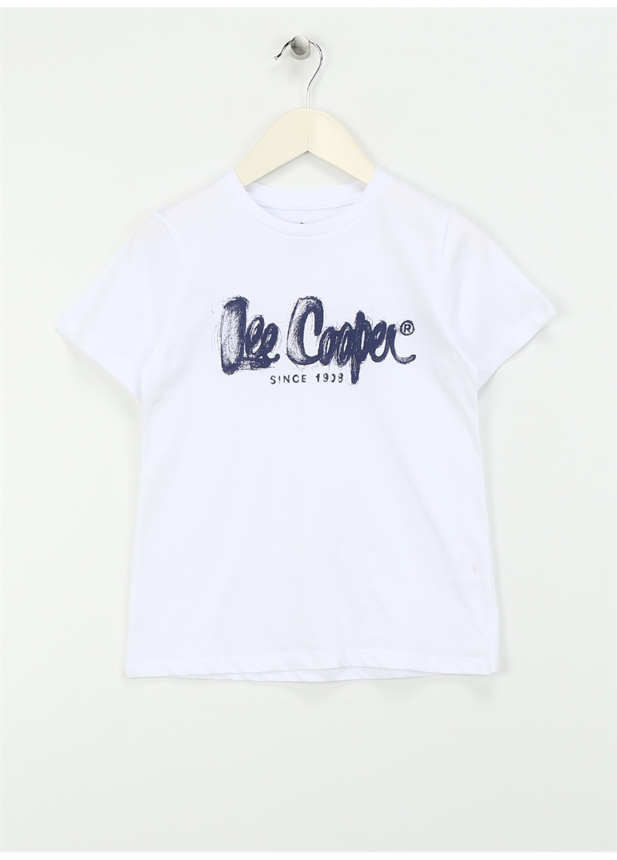 Lee Cooper Baskılı Beyaz Erkek T-Shirt 242 LCB 242002 DRAWINGLOGO BEYAZ