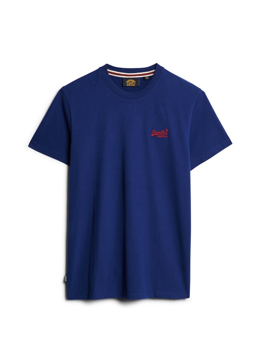 Superdry Bisiklet Yaka Düz Lacivert Erkek T-Shirt M1011245AJZD_ESSENTIAL LOGO EMB TEE_6