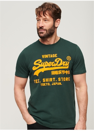 Superdry Bisiklet Yaka Baskılı Petrol Erkek T-Shirt M1011922A27E_NEON VL T SHIRT_1