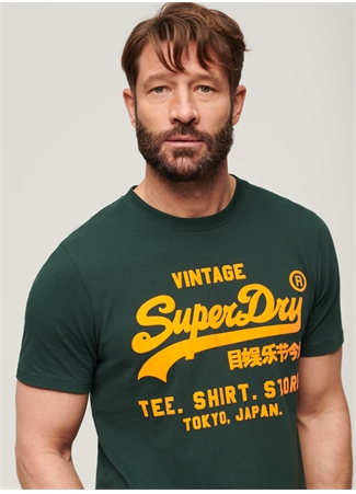 Superdry Bisiklet Yaka Baskılı Petrol Erkek T-Shirt M1011922A27E_NEON VL T SHIRT_2