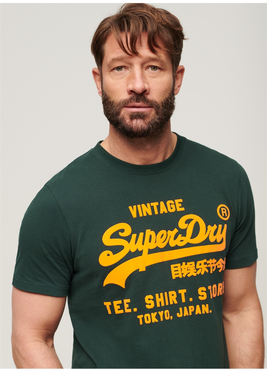 Superdry Bisiklet Yaka Baskılı Petrol Erkek T-Shirt M1011922A27E_NEON VL T SHIRT_2