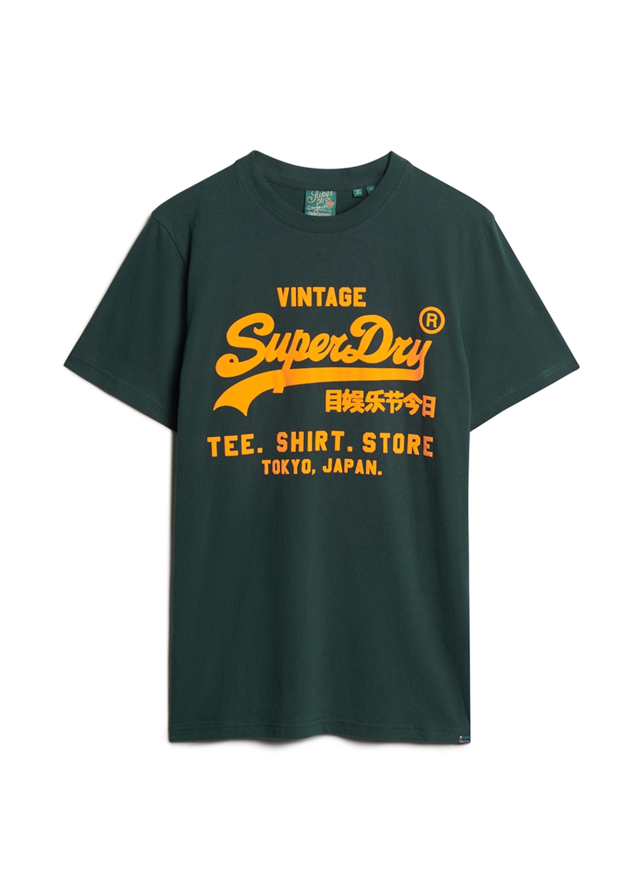 Superdry Bisiklet Yaka Baskılı Petrol Erkek T-Shirt M1011922A27E_NEON VL T SHIRT_5