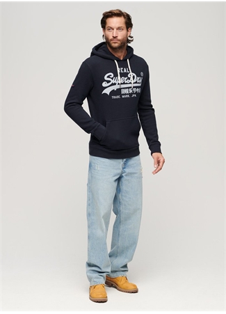 Superdry Kapüşon Yaka Lacivert Erkek Sweatshırt M2012093A98T_VINTAGE VL HOOD