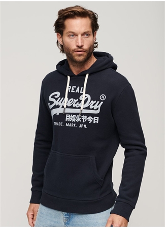 Superdry Kapüşon Yaka Lacivert Erkek Sweatshırt M2012093A98T_VINTAGE VL HOOD_1