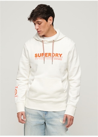 Superdry Kapüşon Yaka Beyaz Erkek Sweatshırt M2013524A1KZ_UTILITY SPORT LOGO LOO_1