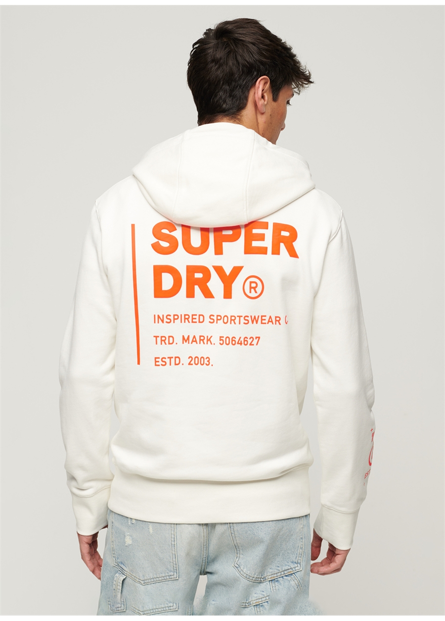 Superdry Kapüşon Yaka Beyaz Erkek Sweatshırt M2013524A1KZ_UTILITY SPORT LOGO LOO_4