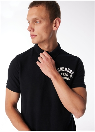 Superdry Baskılı Siyah Erkek Polo T-Shirt M1110349A02A_APPLIQUE CLASSIC FIT P_0