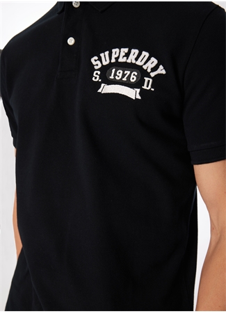 Superdry Baskılı Siyah Erkek Polo T-Shirt M1110349A02A_APPLIQUE CLASSIC FIT P_4