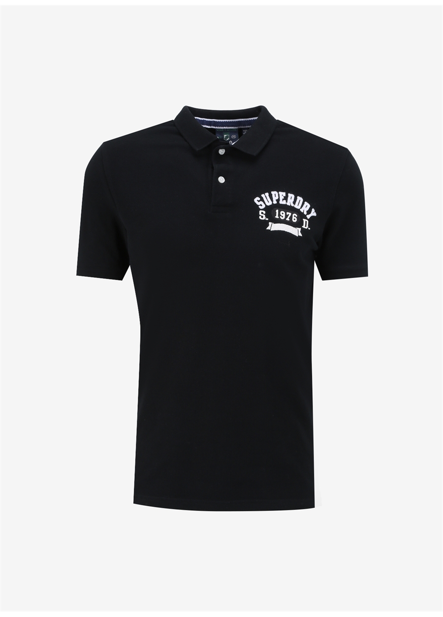 Superdry Baskılı Siyah Erkek Polo T-Shirt M1110349A02A_APPLIQUE CLASSIC FIT P_6