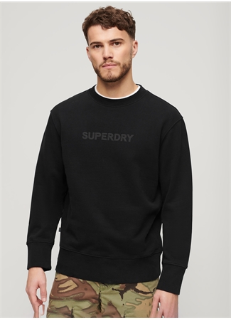 Superdry Bisiklet Yaka Siyah Erkek Sweatshırt M2013527A02A_LUXURY SPORT LOOSE FIT_1