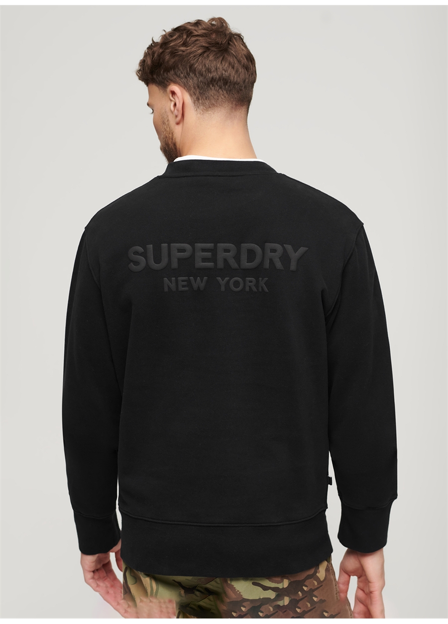 Superdry Bisiklet Yaka Siyah Erkek Sweatshırt M2013527A02A_LUXURY SPORT LOOSE FIT_4