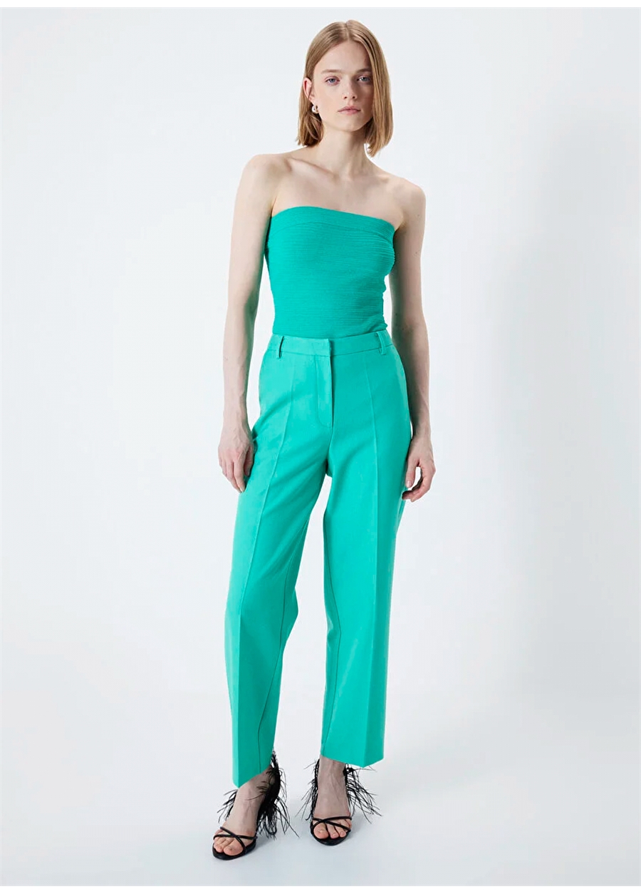 İpekyol Orta Bel Straight Yeşil Kadın Pantolon IS1240003083070