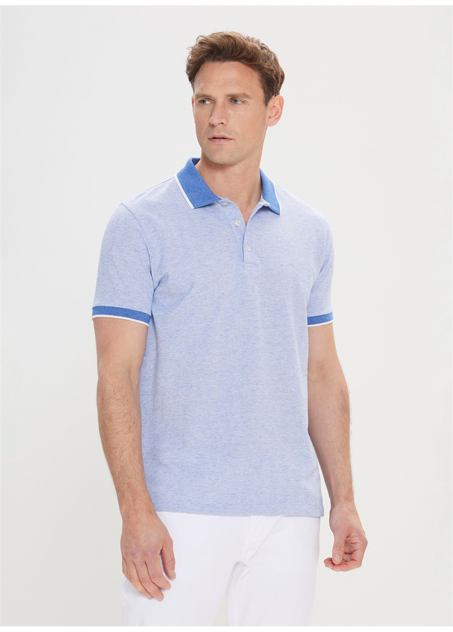 Altınyıldız Classics Mavi Erkek Polo T-Shirt 4A4824200026
