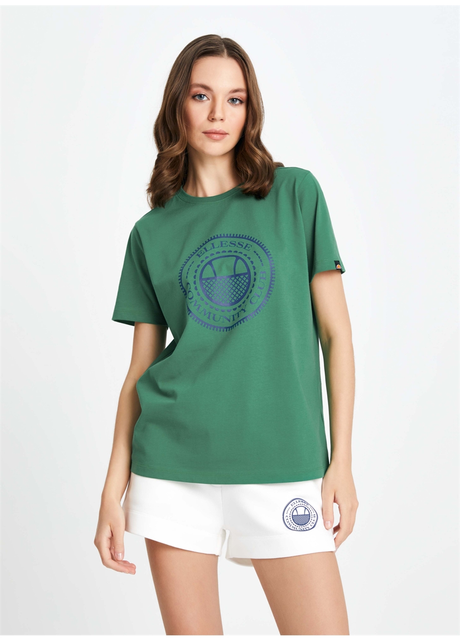 Ellesse Yeşil Kadın Bisiklet Yaka T-Shirt EF132-GRN