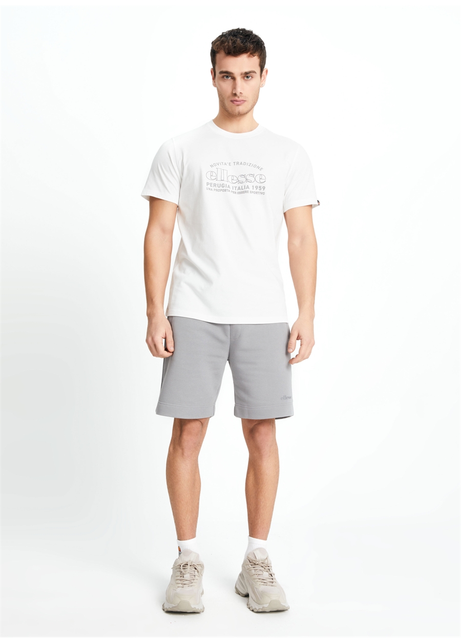Ellesse Kırık Beyaz Erkek Bisiklet Yaka T-Shirt EM181-OF