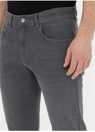 Pierre Cardin Normal Bel Normal Paça Slim Fit Gri Erkek Denim Pantolon TUGAN_5