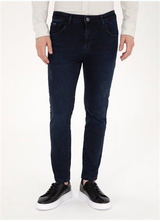 Pierre Cardin Normal Bel Normal Paça Slim Fit Koyu Lacivert Erkek Denim Pantolon HERNIK