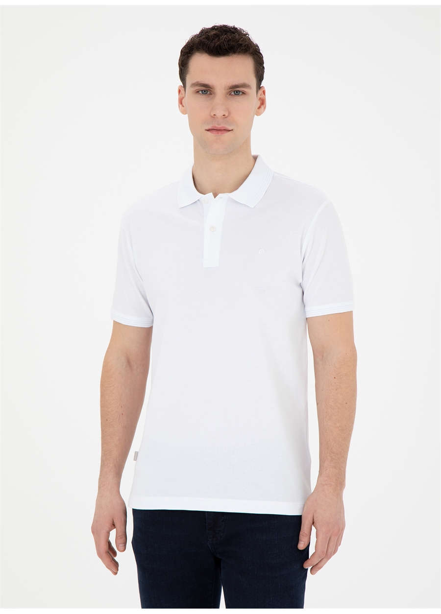 Pierre Cardin Düz Beyaz Erkek Polo T-Shirt SUNNY