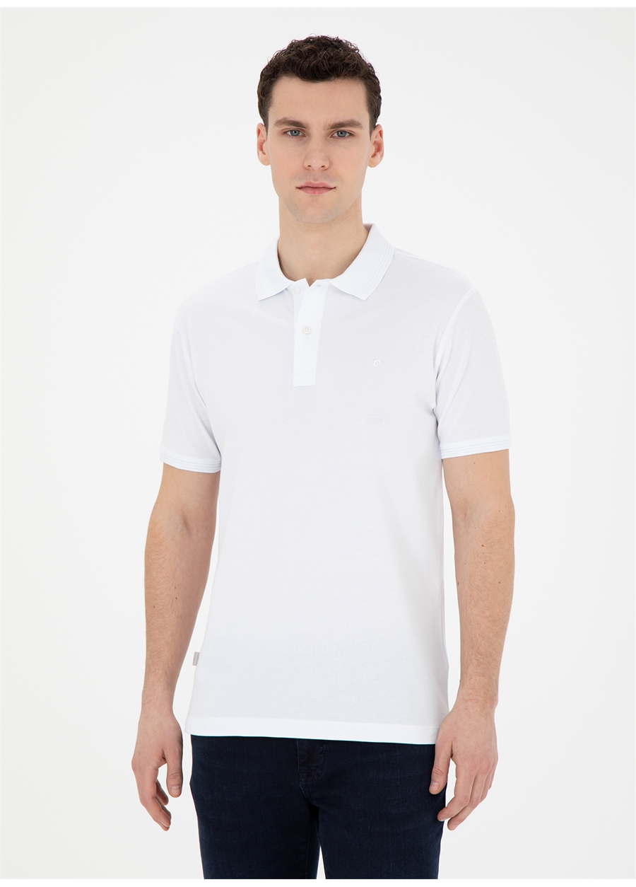 Pierre Cardin Düz Beyaz Erkek Polo T-Shirt SUNNY_0