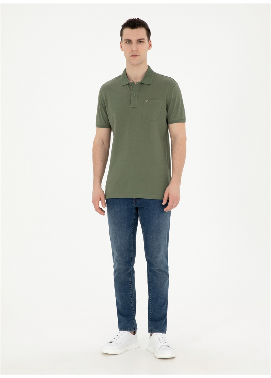 Pierre Cardin Düz Haki Erkek Polo T-Shirt SUNNY-R_3