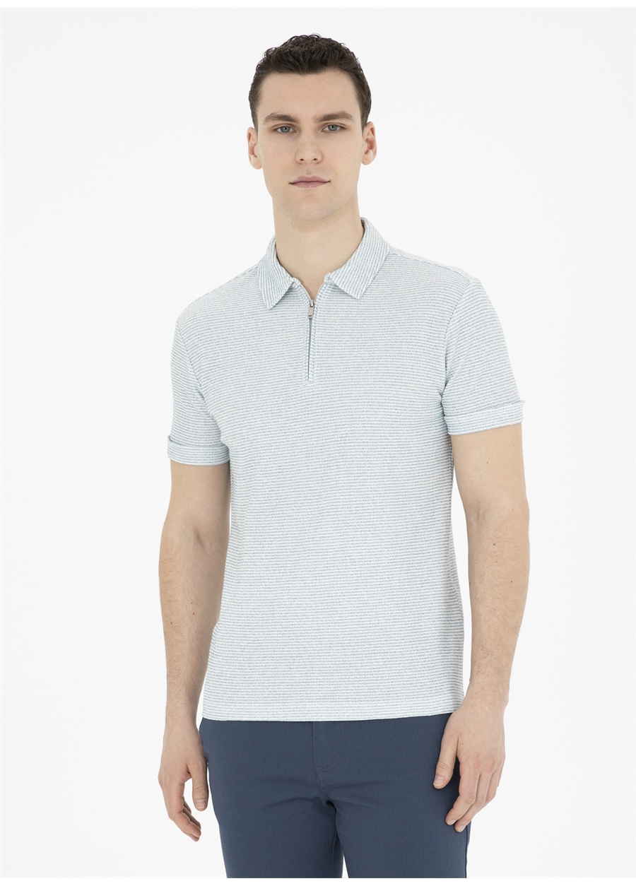 Pierre Cardin Jakarlı Mavi Erkek Polo T-Shirt SAROZ_2