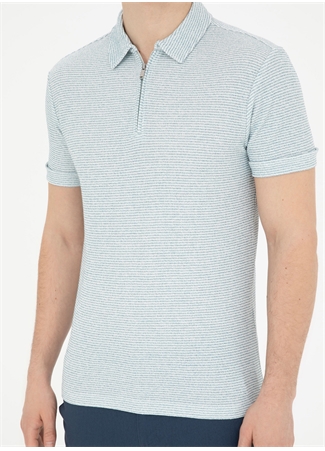 Pierre Cardin Jakarlı Mavi Erkek Polo T-Shirt SAROZ_5