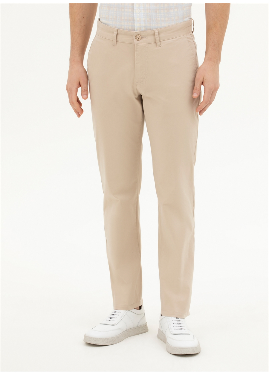 Pierre Cardin Normal Bel Normal Paça Regular Fit Bej Erkek Pantolon RIVER_1