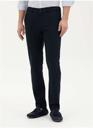 Pierre Cardin Normal Bel Normal Paça Slim Fit Lacivert Erkek Pantolon HAGAZY_0