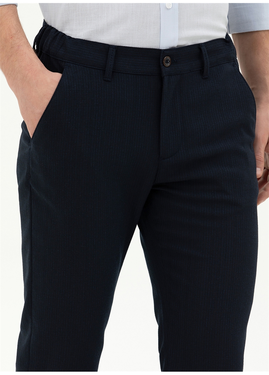 Pierre Cardin Normal Bel Normal Paça Slim Fit Lacivert Erkek Pantolon HAGAZY_1